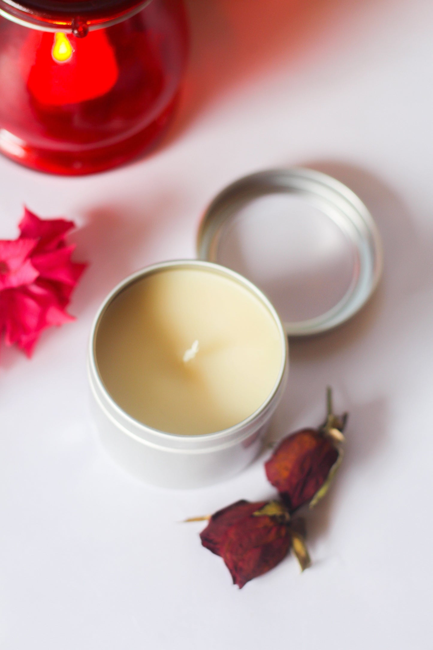 Rose Aroma Beeswax Tin Candle - 100 Gram Wax