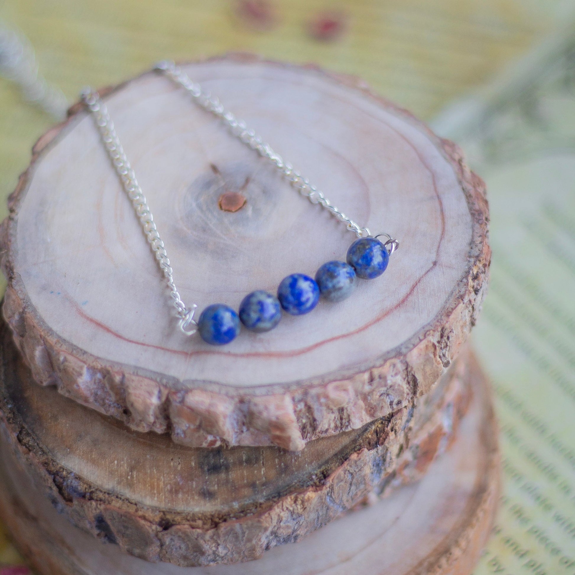 Lapis Lazuli Bead Necklace | Expression & Communication Crystal Stones