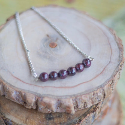 Garnet Bead Necklace | Root Chakra Inspire Love & Strengthen Survival Instincts Crystal Stones