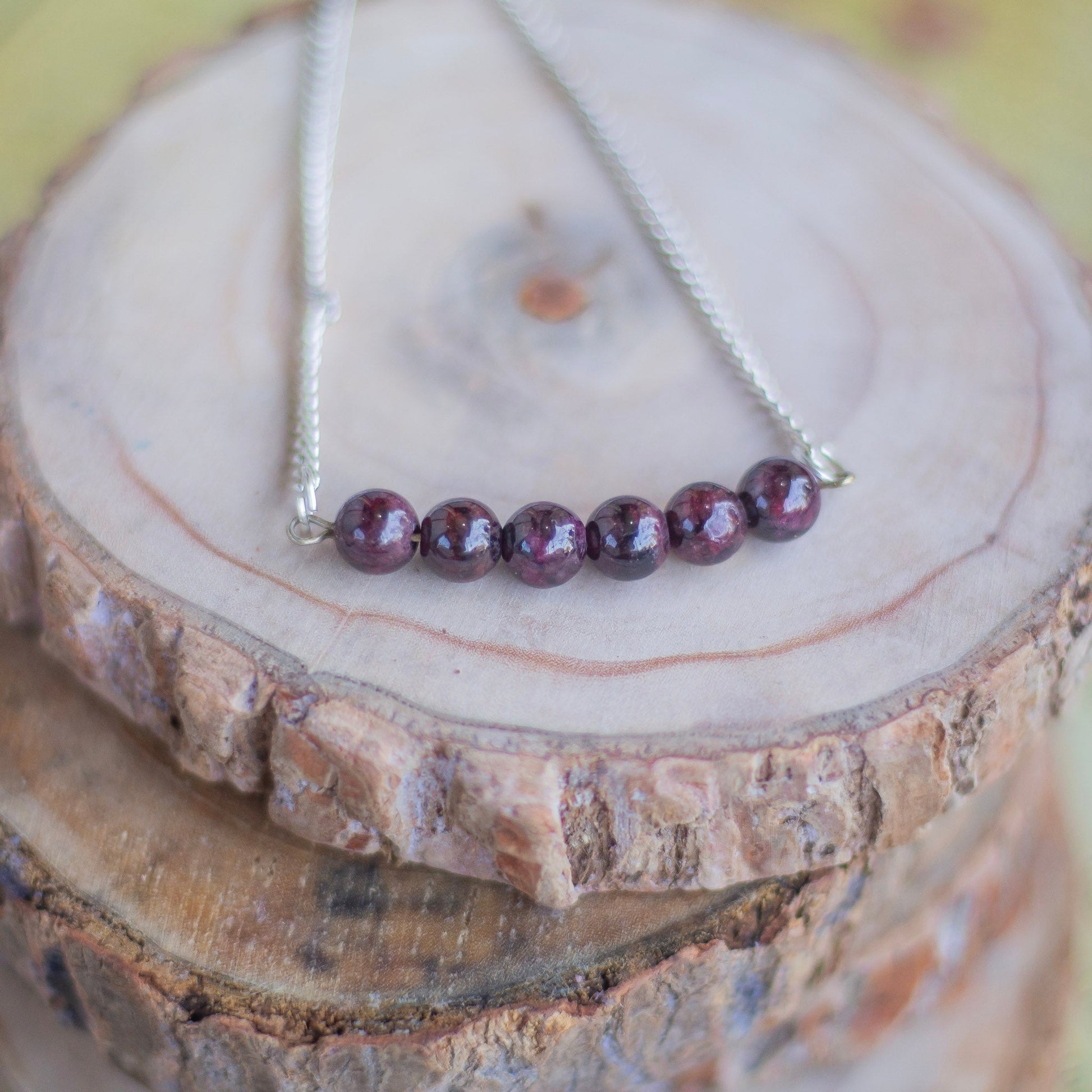 Garnet Bead Necklace | Root Chakra Inspire Love & Strengthen Survival Instincts Crystal Stones