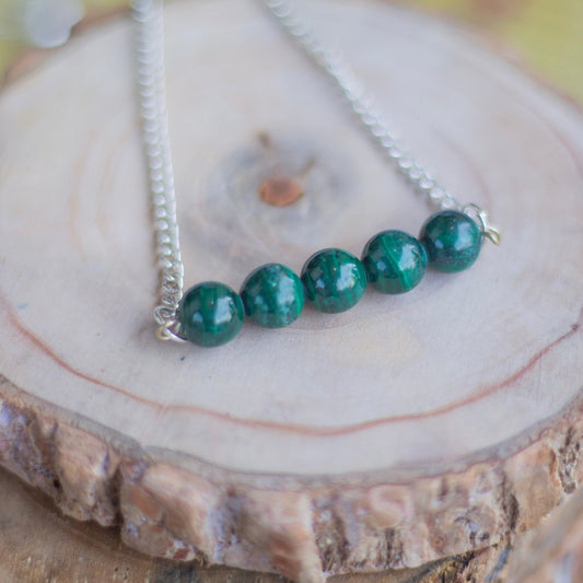 Malachite Bead Necklace | Stone Of Protection & Encouragement Crystal Stones
