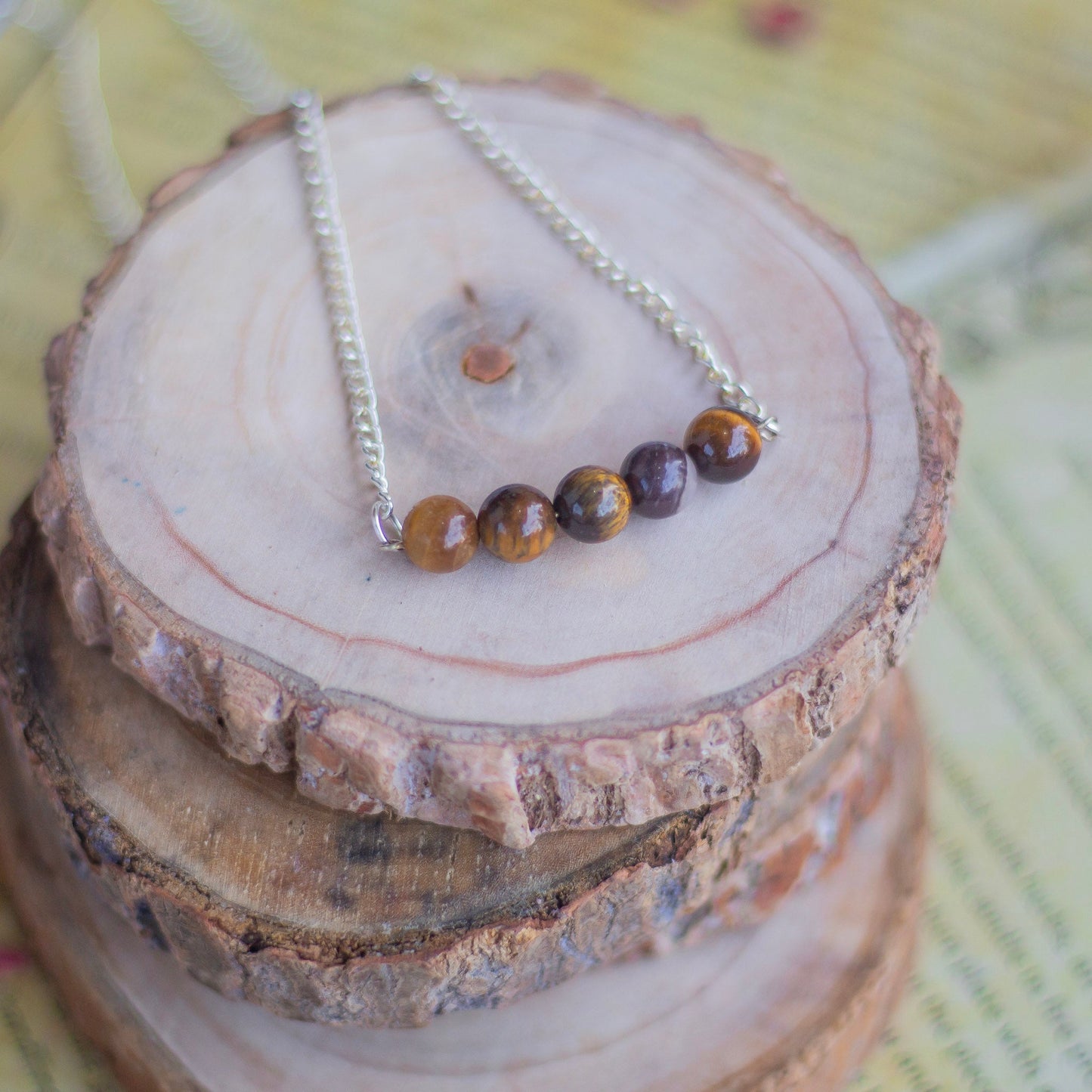 Tigers Eye Bead Necklace | Wealth & Fortune Crystal Stones