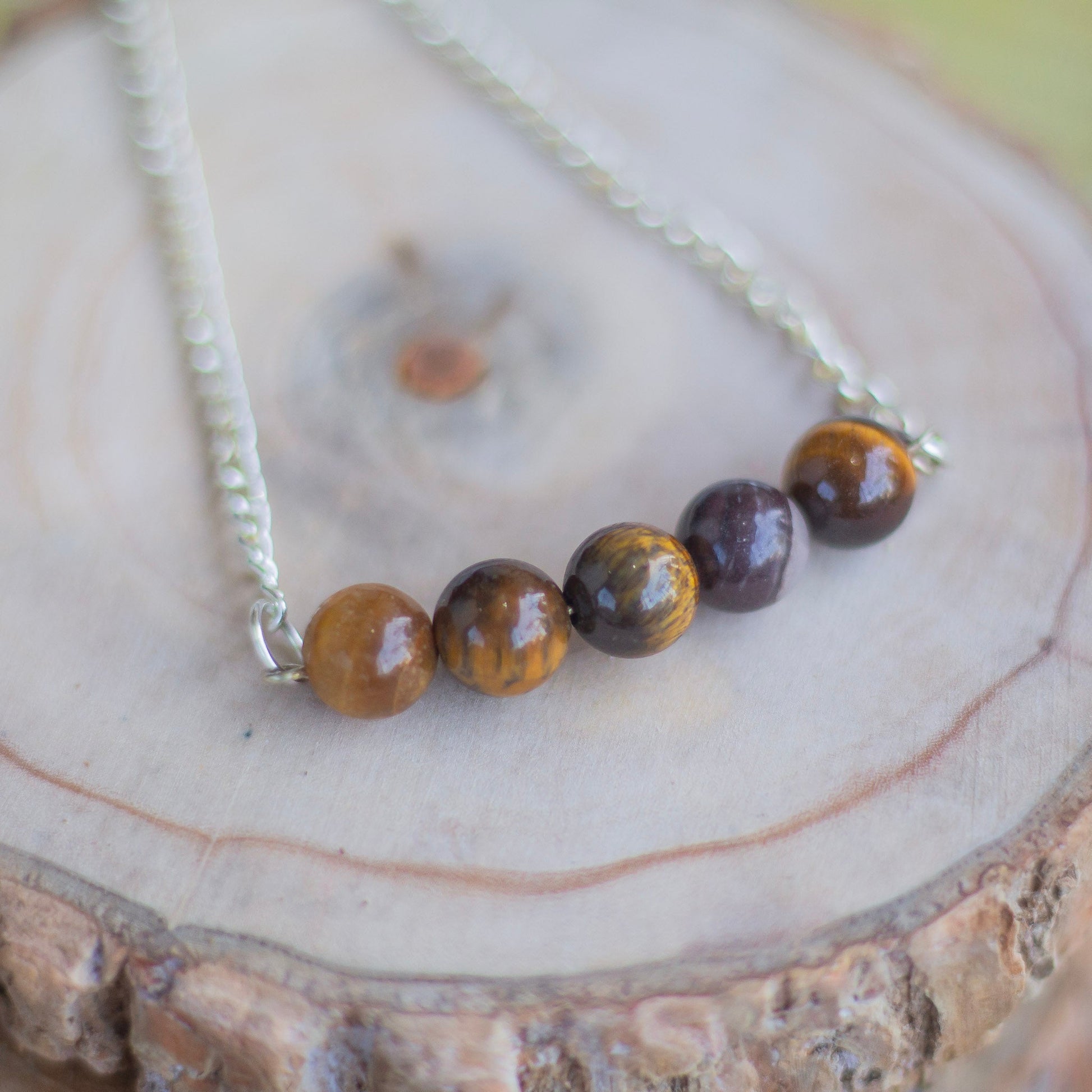 Tigers Eye Bead Necklace | Wealth & Fortune Crystal Stones