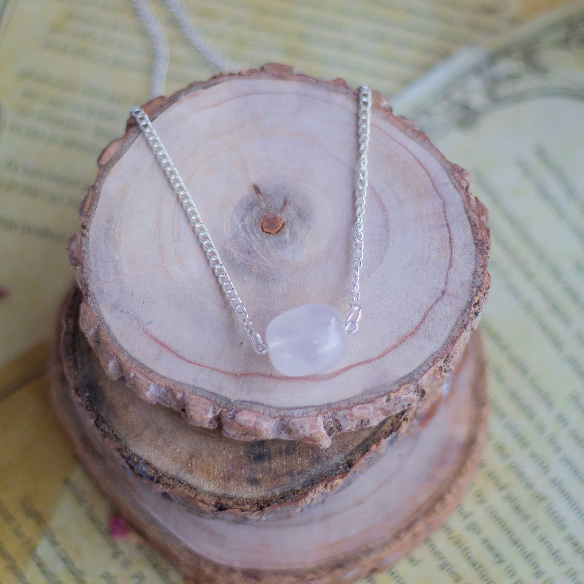 Rose Quartz Tumble Bead Necklace | Self Love & Confidence Crystal Jewellery