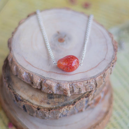 Orange Carnelian Tumble Necklace Crystal & Stones