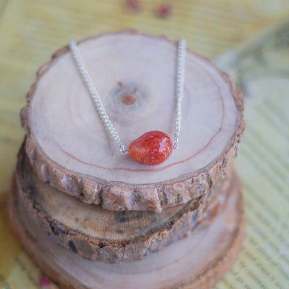 Orange Carnelian Tumble Necklace Crystal & Stones