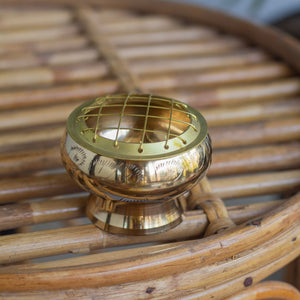 Brass metal Incense Burner with golden finish