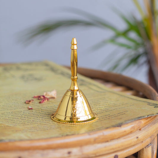Pentacle Gold Plated Brass Mini Bell Altarware | Altar
