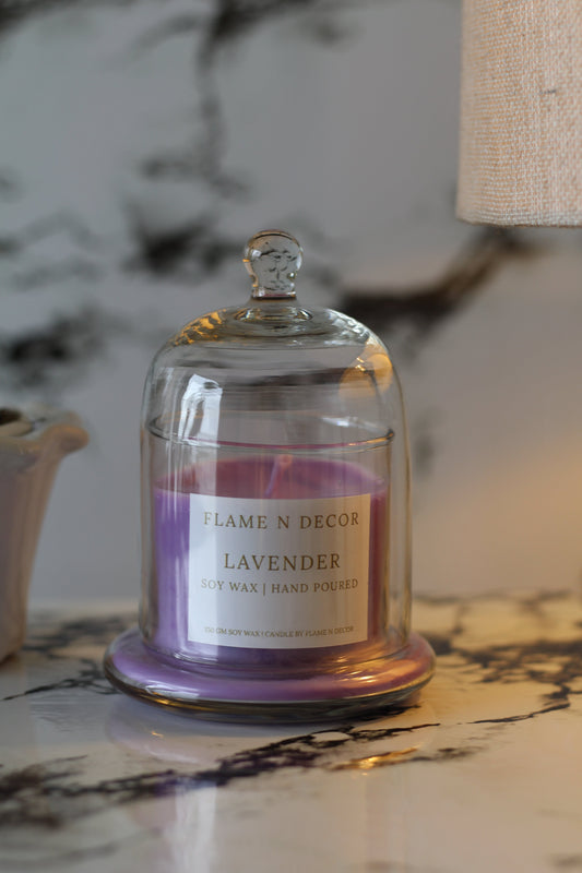 Bell Jar with Glass Dome | Lavender Soy Candle