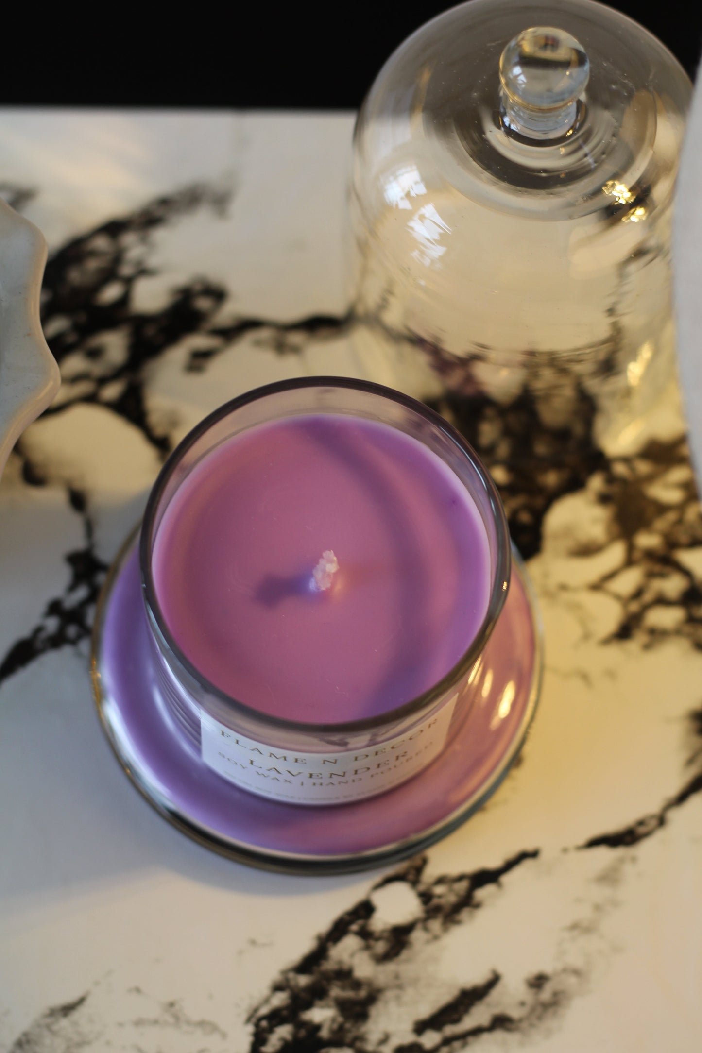 Bell Jar with Glass Dome | Lavender Soy Candle