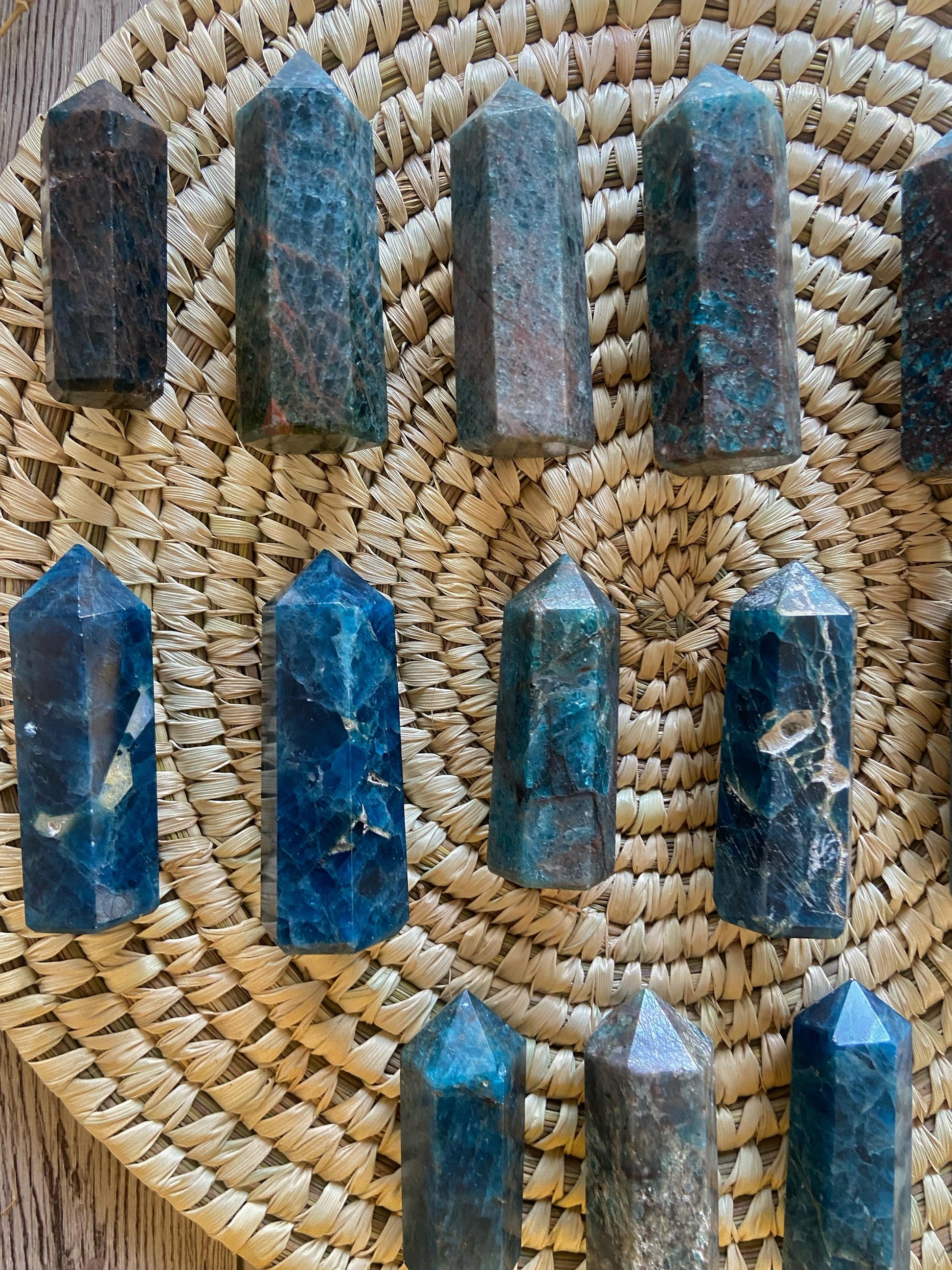 Blue Apatite Mini Point | Stone For Motivation & Independence Crystal Stones