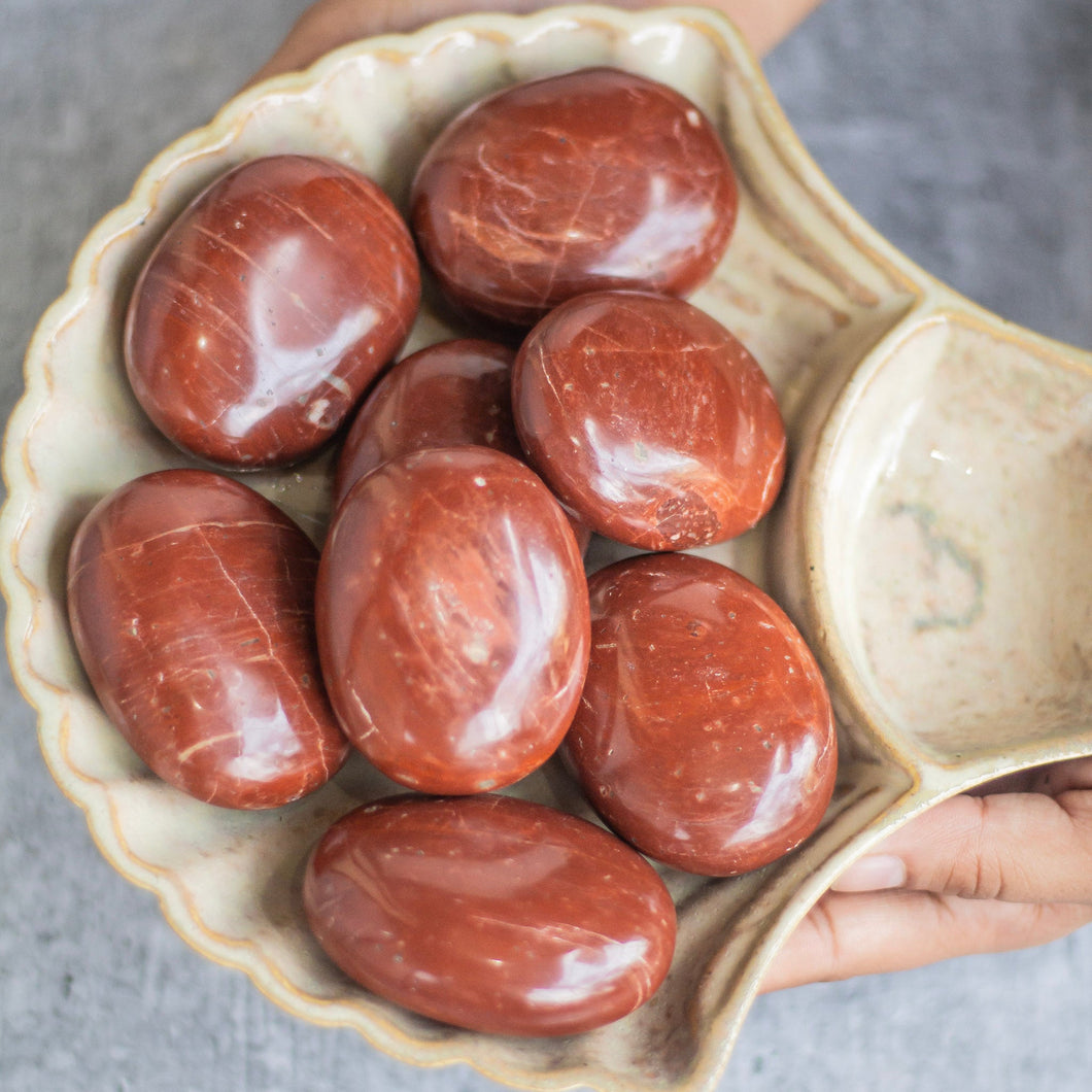 Red Jasper Palm Stone |  Healing & Grounding