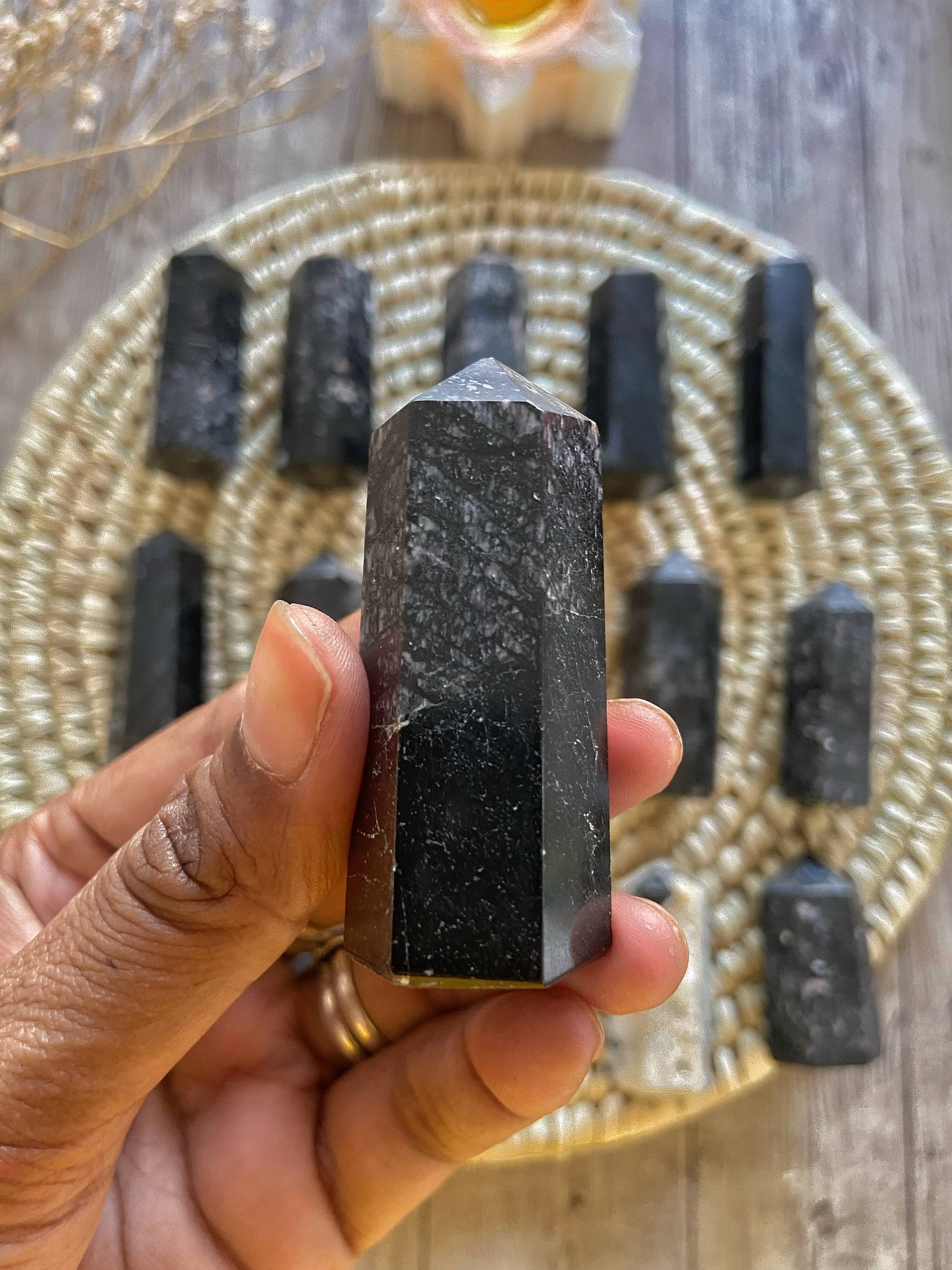 Black Tourmaline Mini Point | Protection & Grounding Crystal Stones