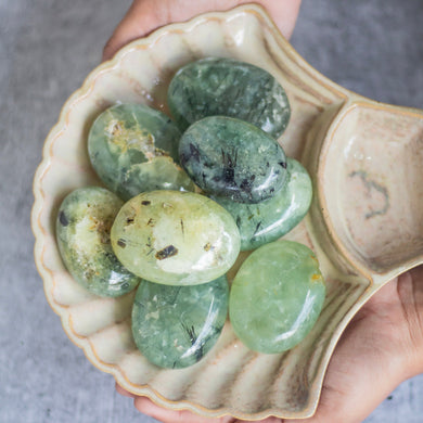 Prehnite Palm Stone | Stone for psychics and intuitive readers