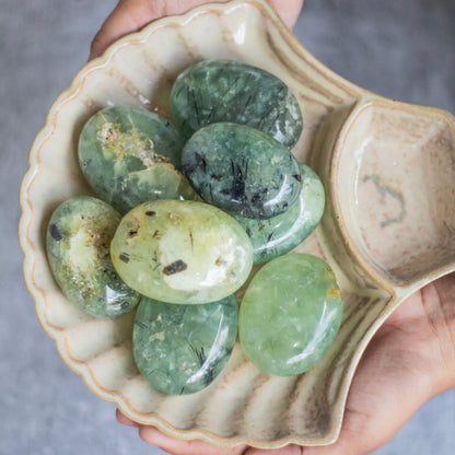 Prehnite Palm Stone | For Psychics And Intuitive Readers Crystal & Stones