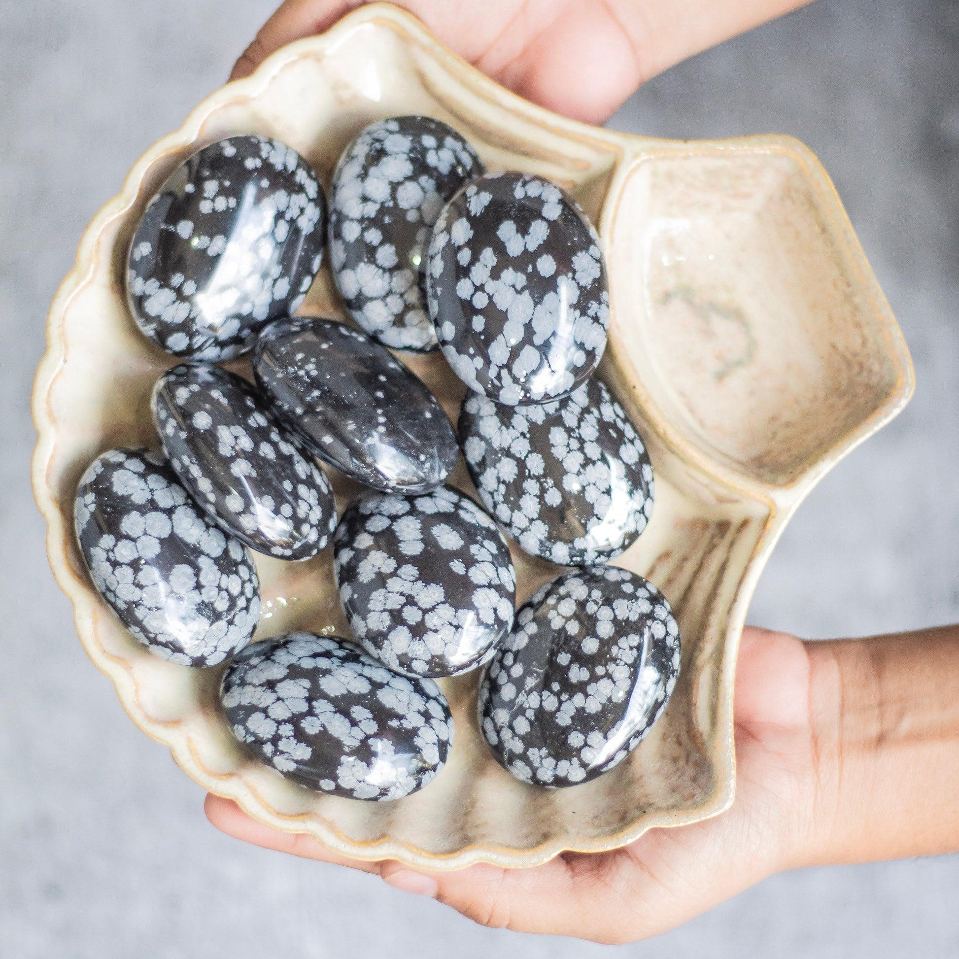 Snowflake Obsidian Palm Stone | Protection & Grounding Crystal Stones