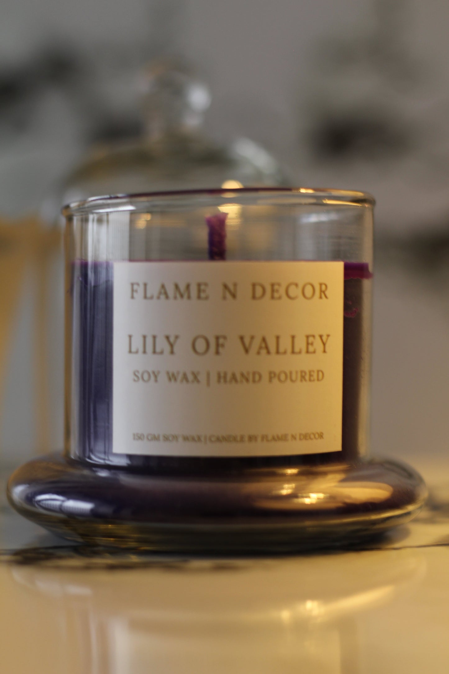 Bell Jar with Glass Dome | Lily of Valley Soy Candle