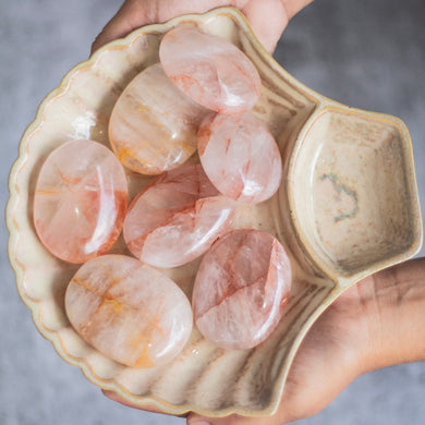 Fire Quartz Palm Stone | Self worth & Self esteem