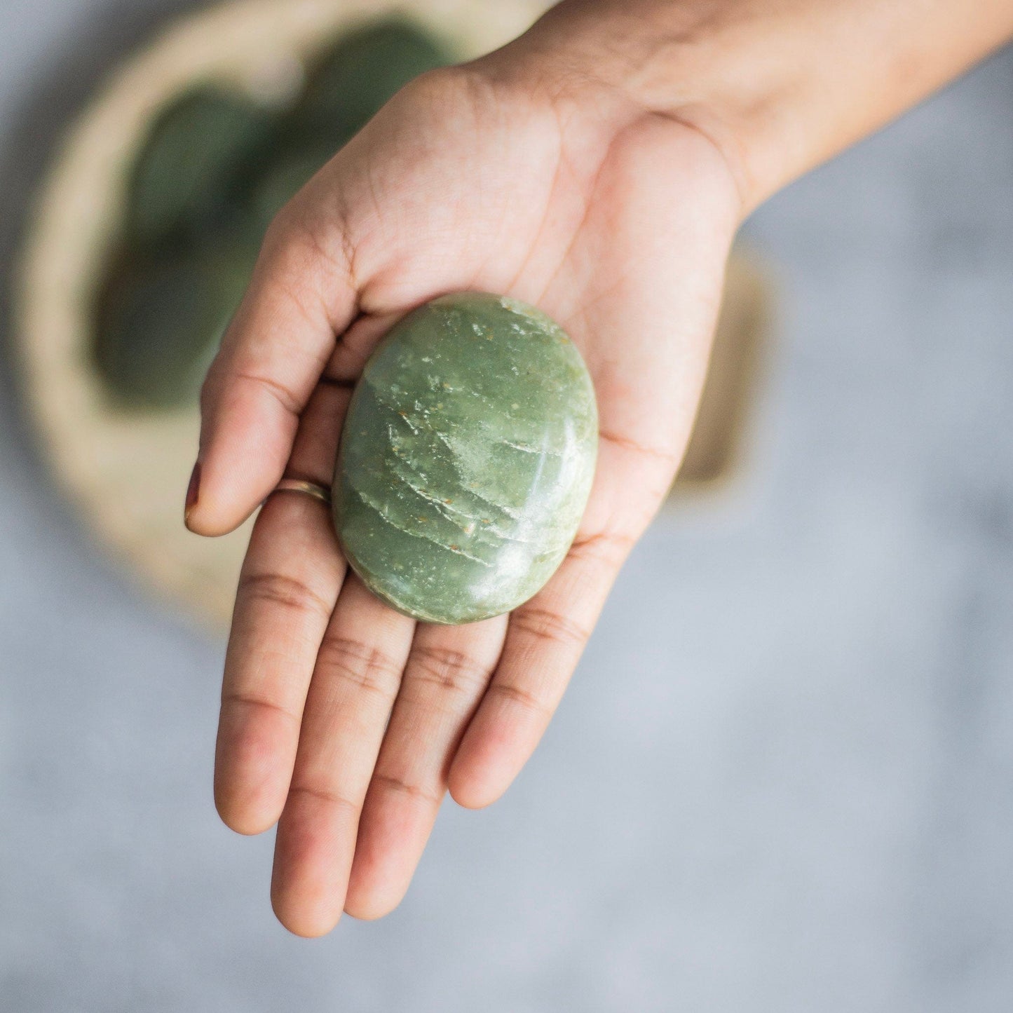 Green Aventurine Palm Stone | For Abundance & Prosperity Crystal Stones