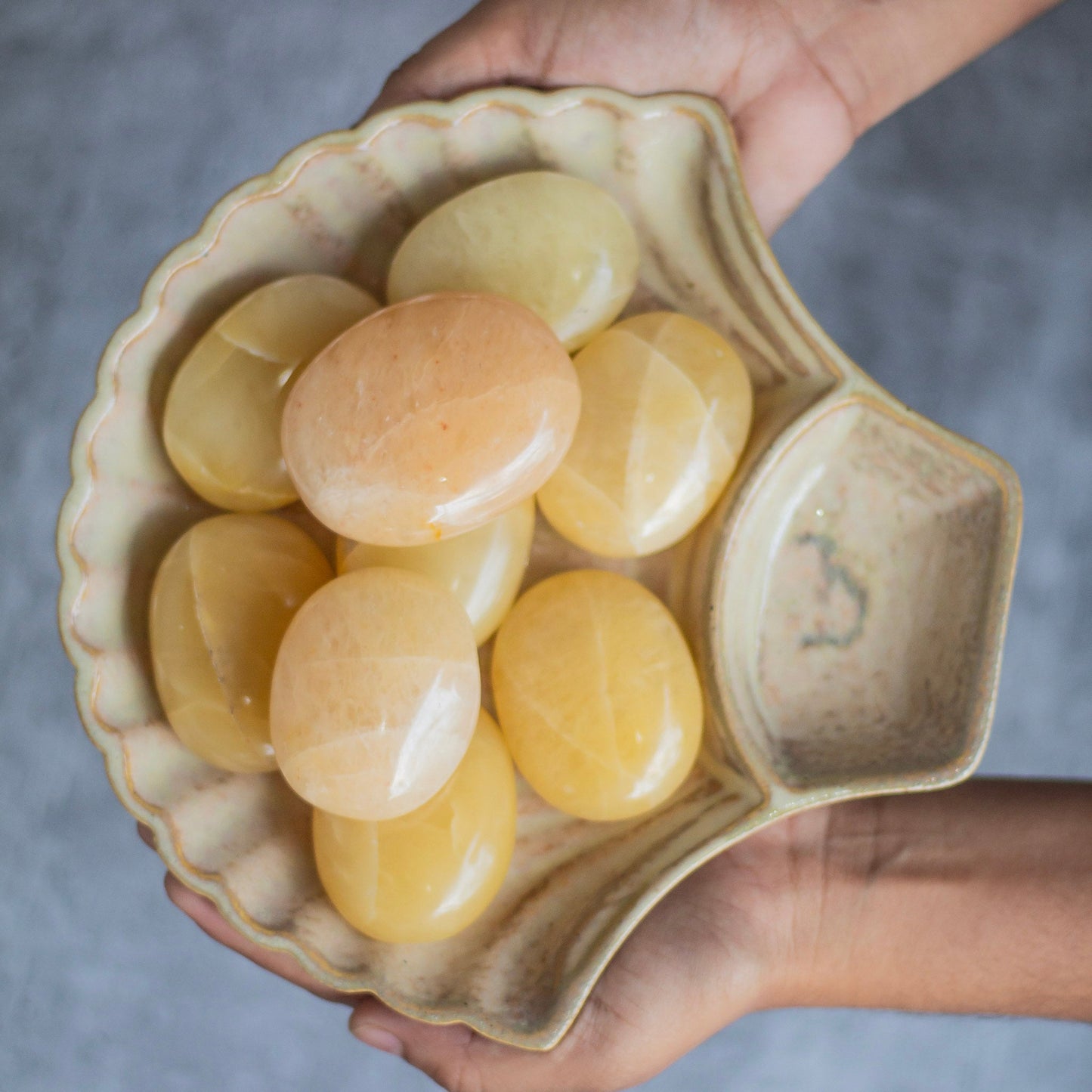 Yellow Aventurine Palm Stone | Self-Worth & Self-Esteem Crystal Stones