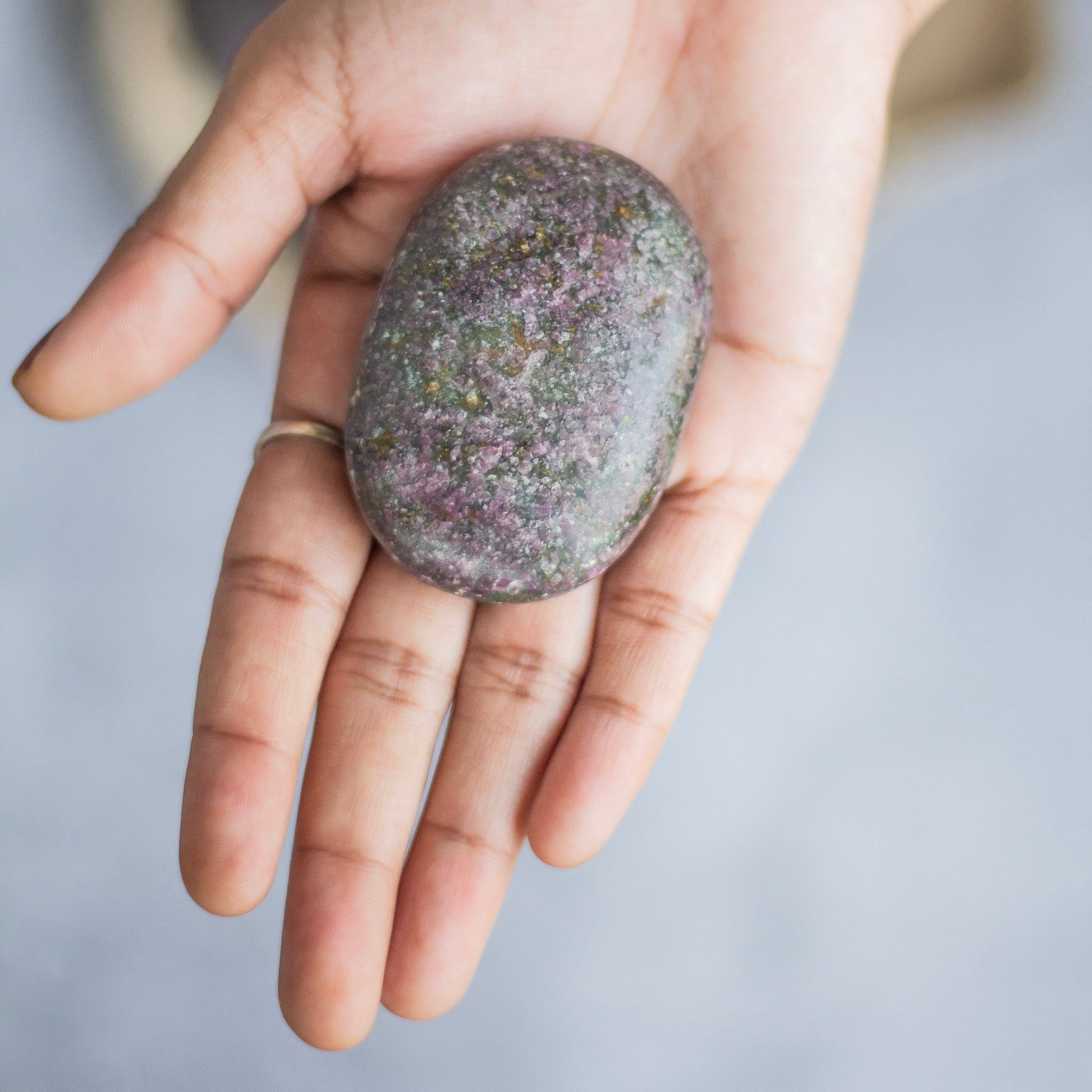 Ruby In Kyanite Palm Stone Crystal & Stones