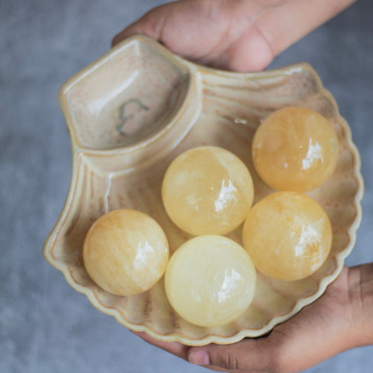 Yellow Calcite Sphere | Helps Connect With Spirit Guides Crystal & Stones