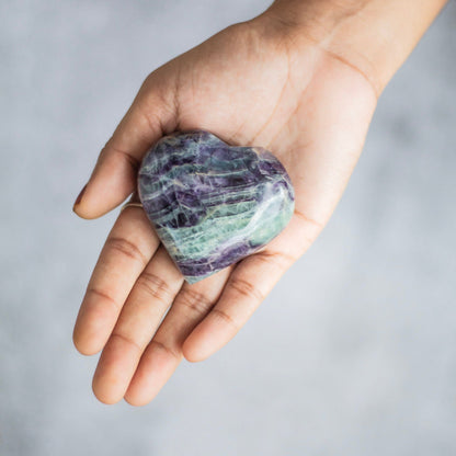 Fluorite Heart (More Purple Less Green ) Crystal & Stones