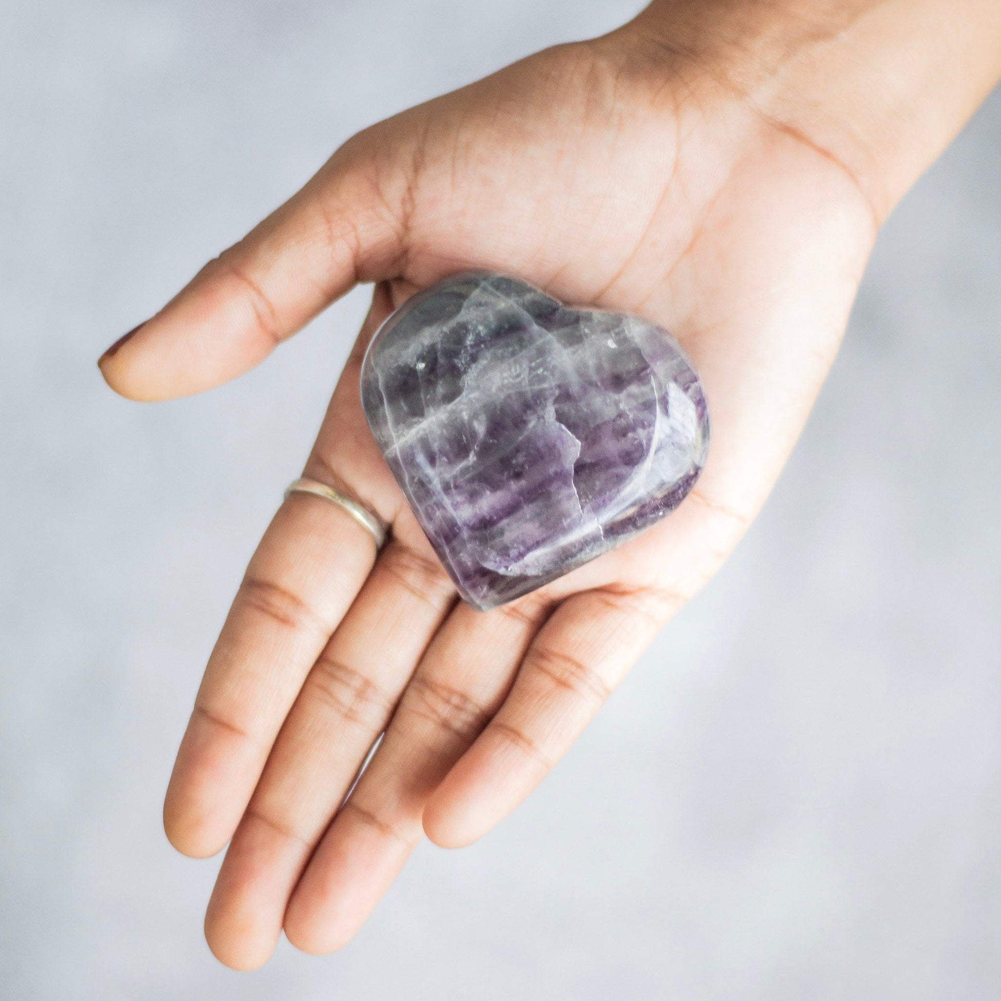 Fluorite Heart (More Purple Less Green ) Crystal & Stones