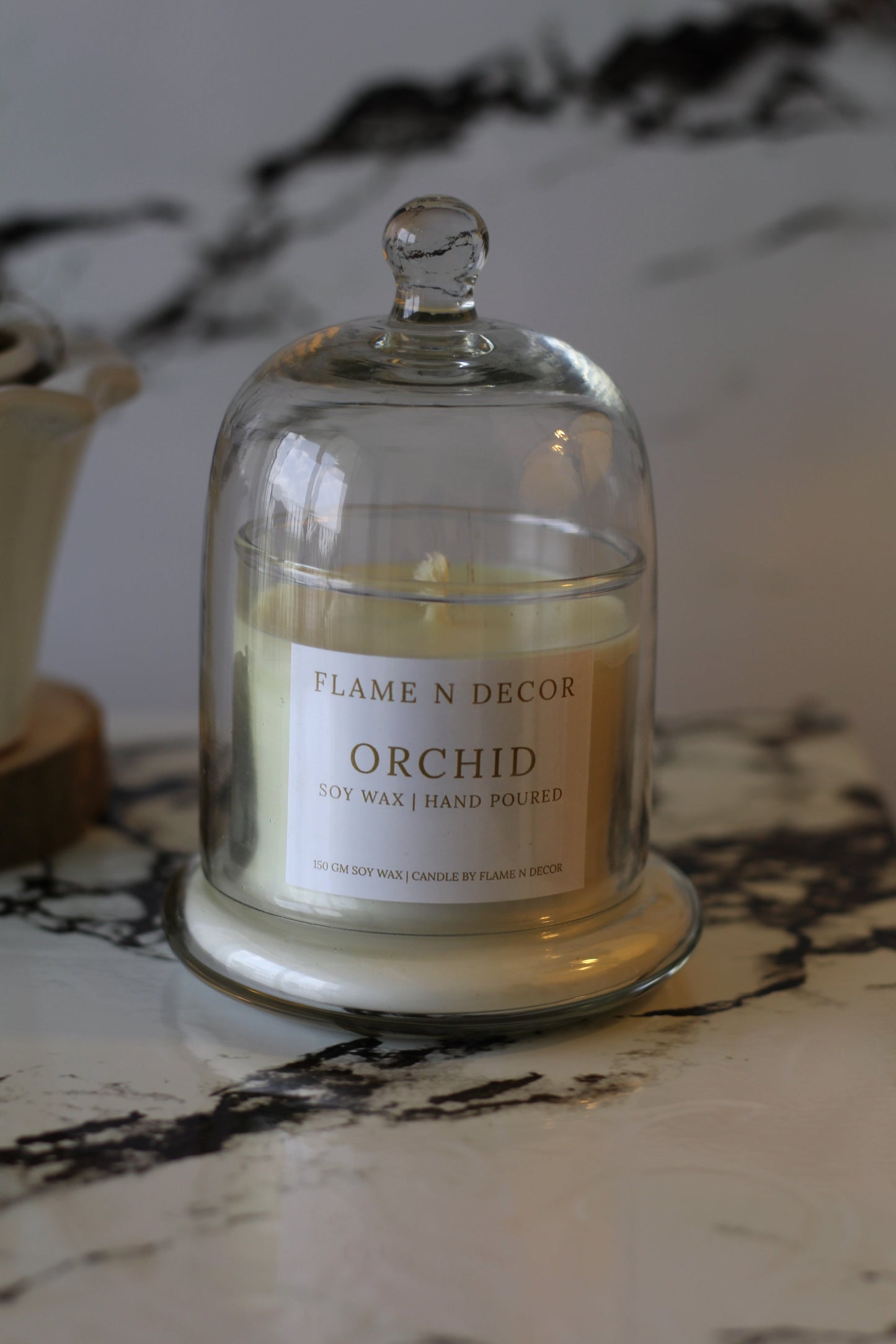 Bell Jar Candle with Glass Dome | Orchid