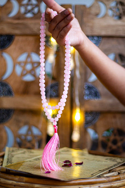 Rose Quartz Jaap Mala | 8Mm Beads Crystal & Stones