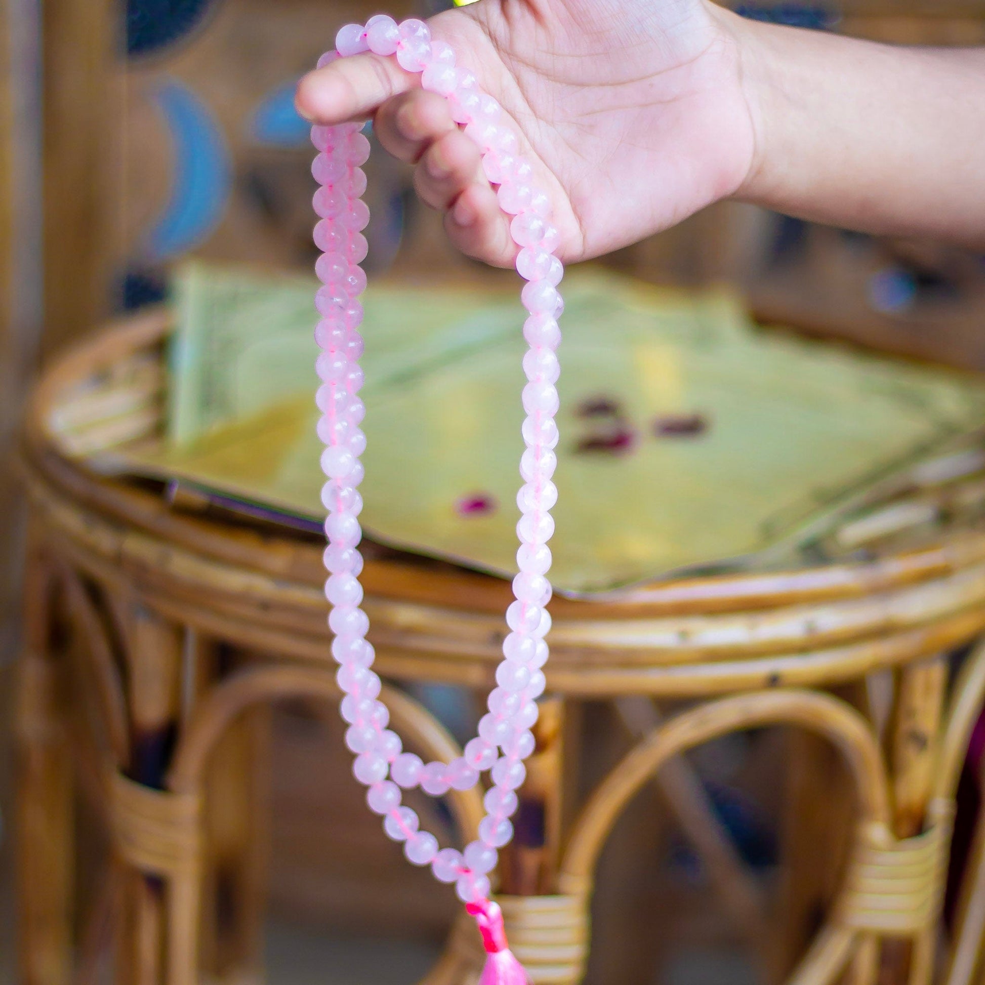 Rose Quartz Jaap Mala | 8Mm Beads Crystal & Stones