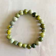 Load image into Gallery viewer, Serpentine Bead Bracelet | Wisdom, Past Life memories, Intuition