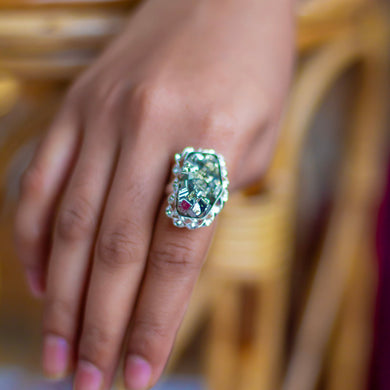 Superior Quality Pyrite Cluster Ring