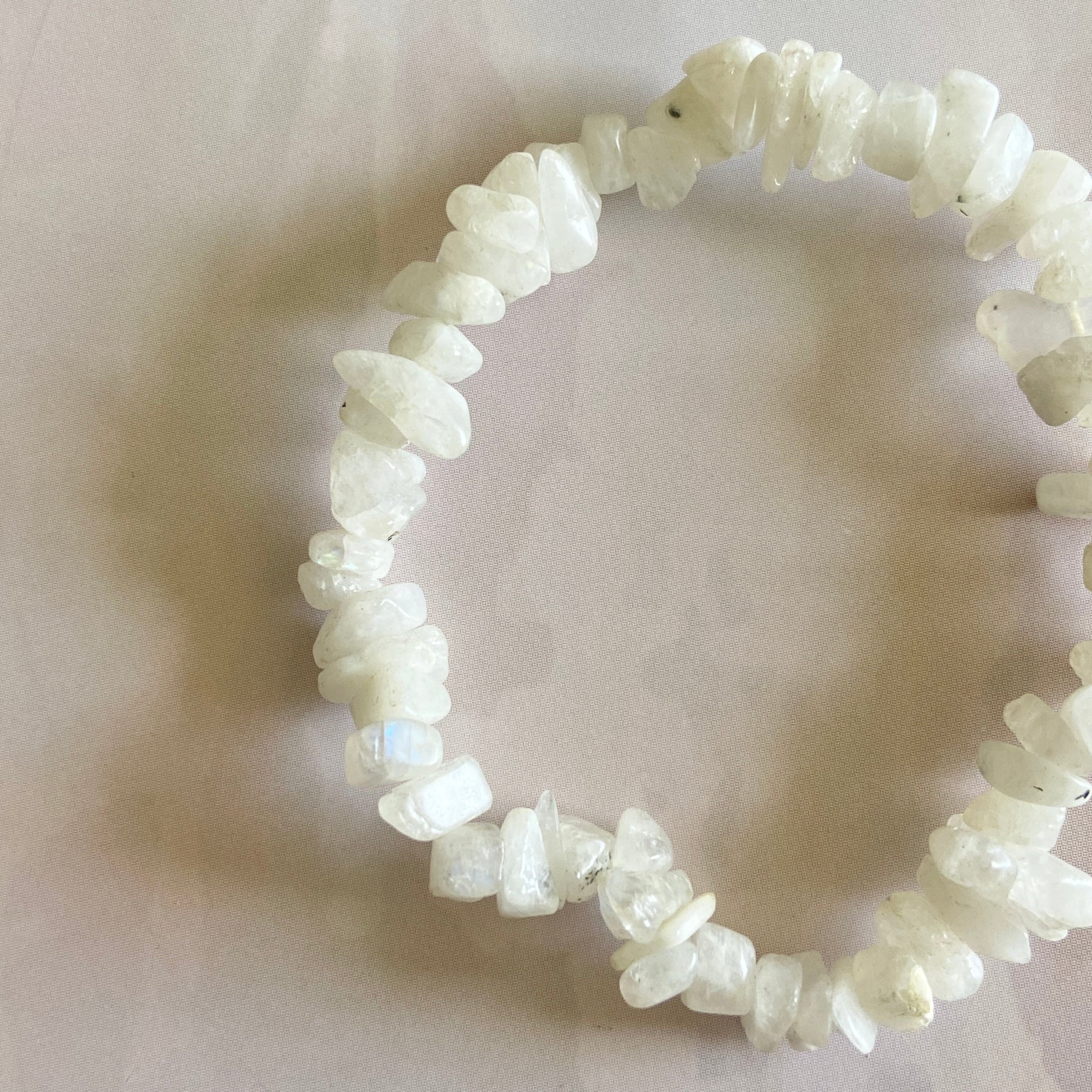Rainbow Moonstone Chips Bracelet | Cultivates Compassion & Empathy Crystal Stones