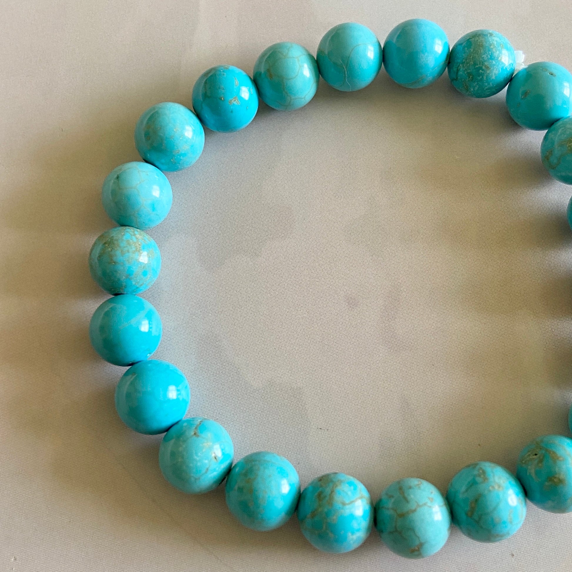 Synthetic Turquoise Bracelet (Manmade) - Stone Of Protection & Mediatation Crystal Stones