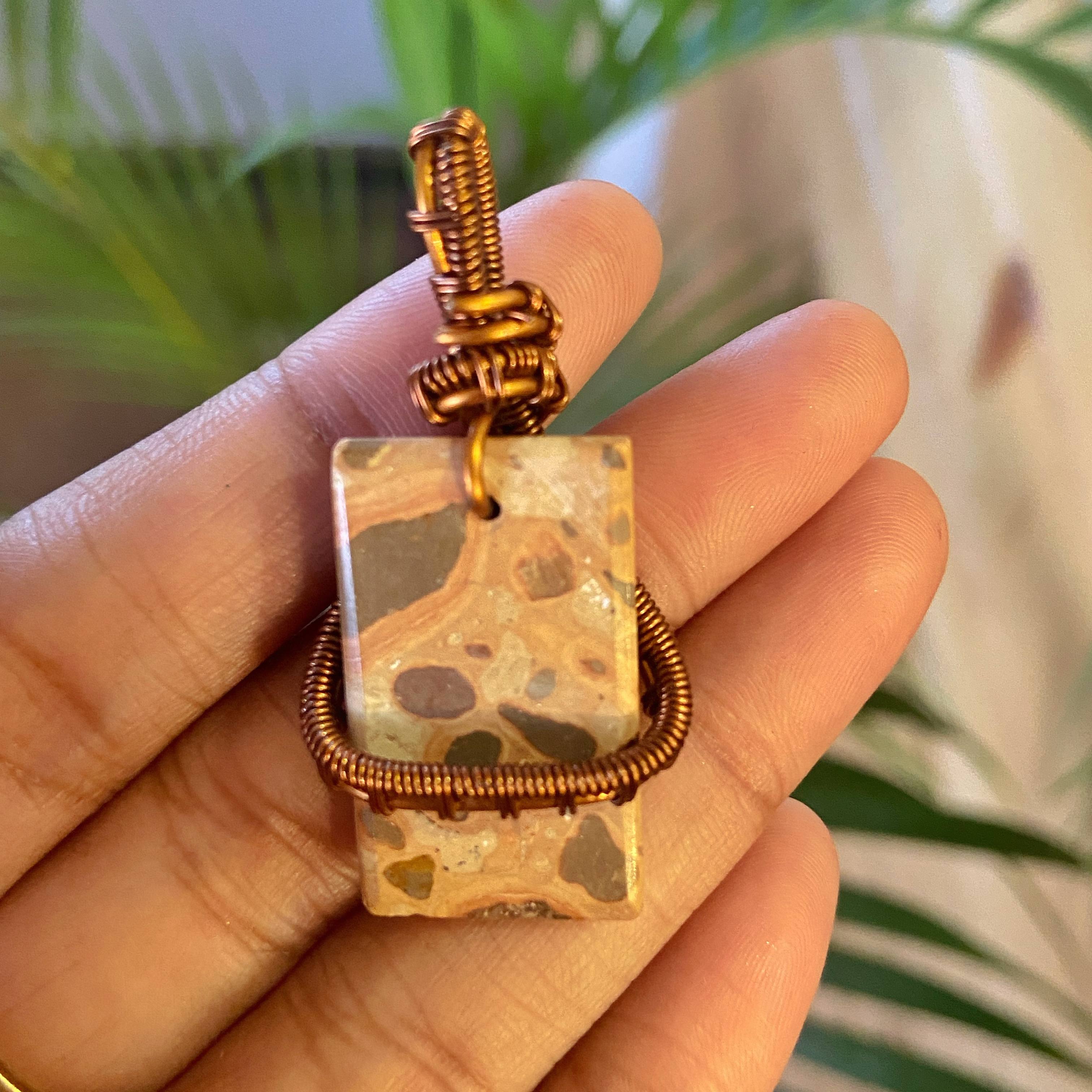 Ocean Jasper good Pendant,Wire Wrapped Pendant,Wire Wrapped Jewelry