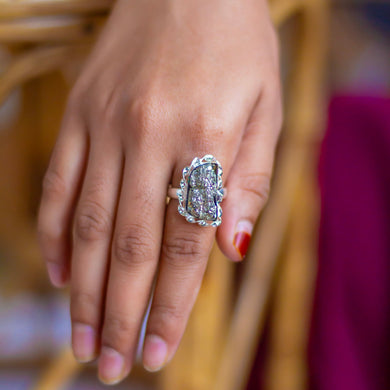 Superior Quality Pyrite Cluster Ring