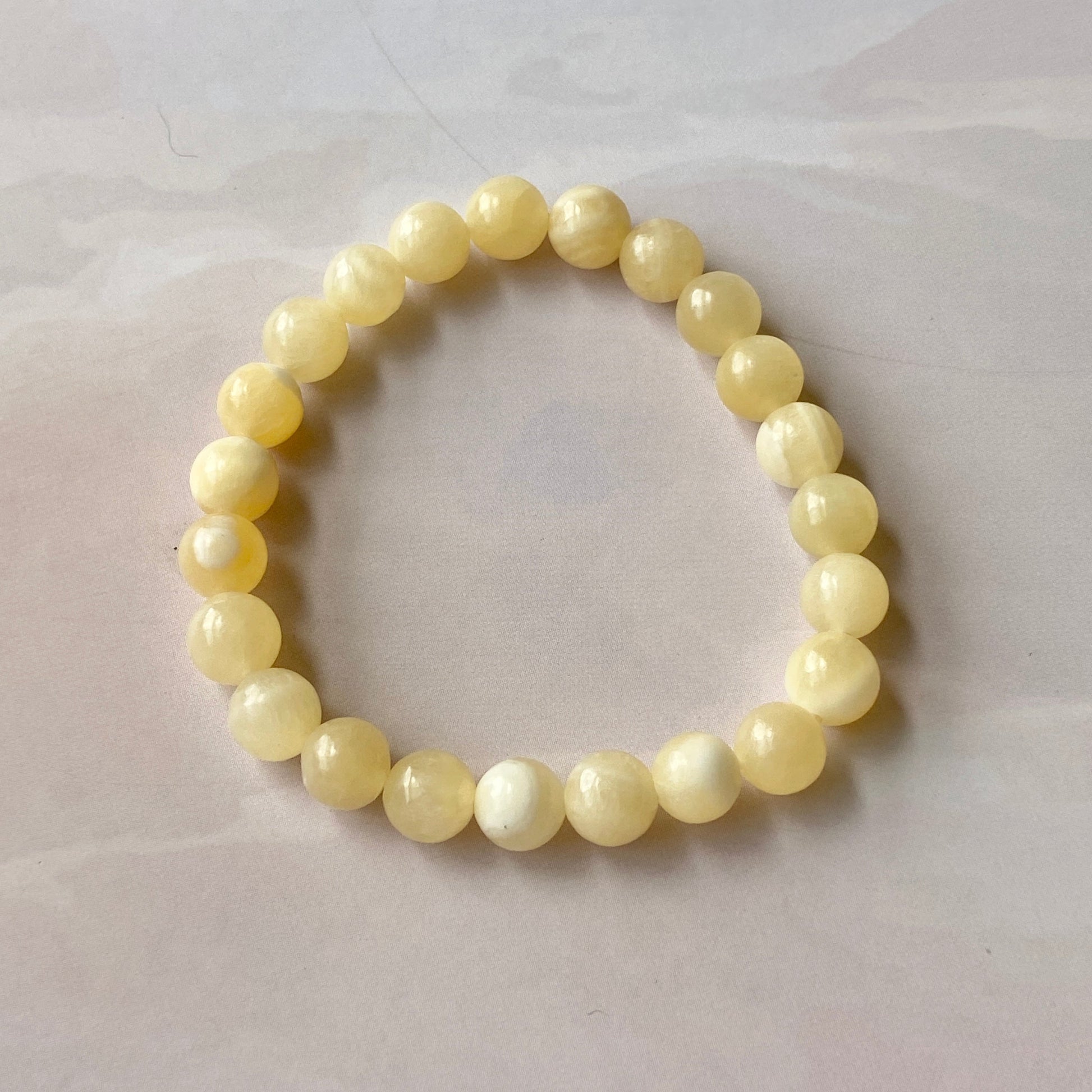 Yellow Calcite Bead Bracelet | Connect With Spirit Guides Crystal & Stones