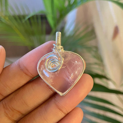 Rose Quartz Wire Wrapped Pendant | Promotes Love & Self Love