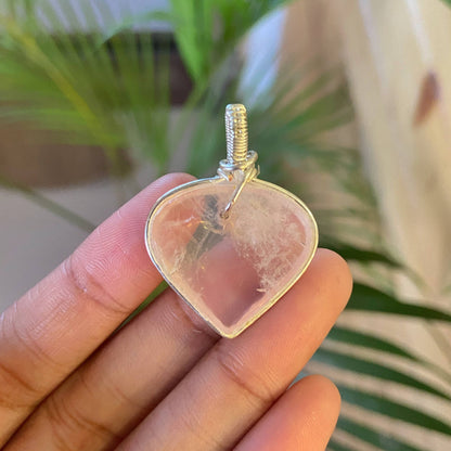 Rose Quartz Wire Wrapped Pendant | Promotes Love & Self Love