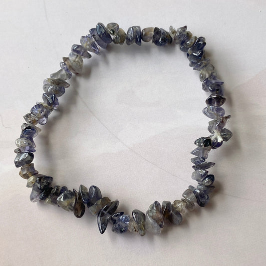 Iolite Chips Bracelet | Vision Stone Helps With Third Eye Chakra Crystal & Stones