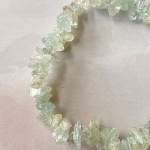 Aquamarine Chips Bracelet | Throat Chakra , Helps overcoming fear of Public Speaking