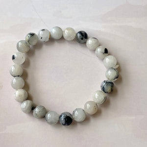 Black Rutile Bead Bracelet