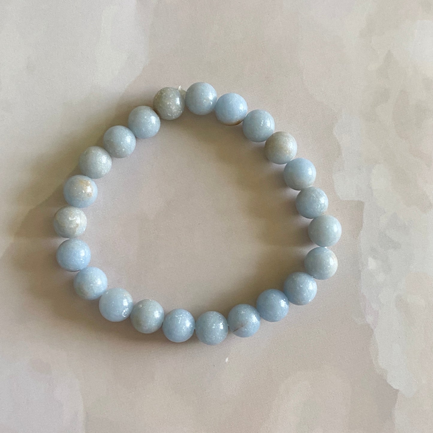Angelite Bead Bracelet -- Stone To Connect With Spirit Guides Crystal & Stones