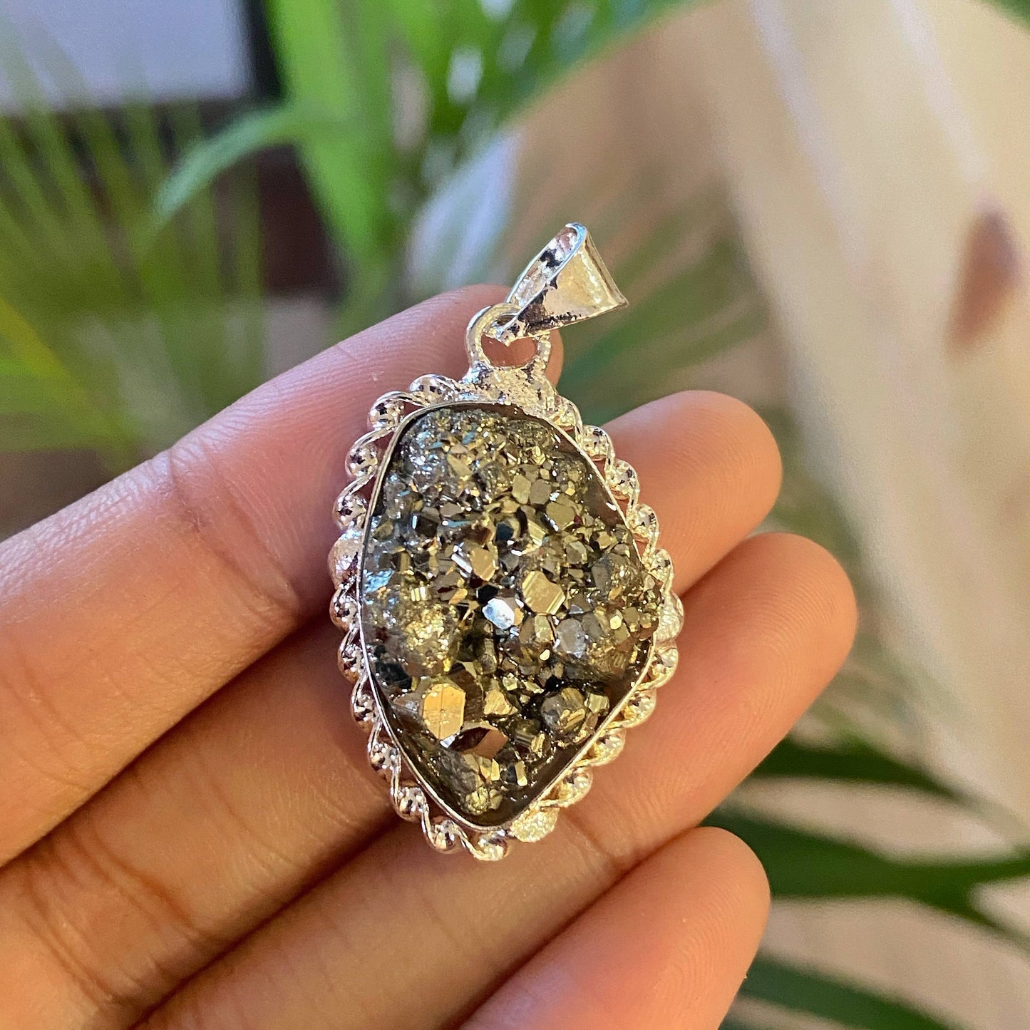 Raw Pyrite Cluster (Peruvian) Pendant