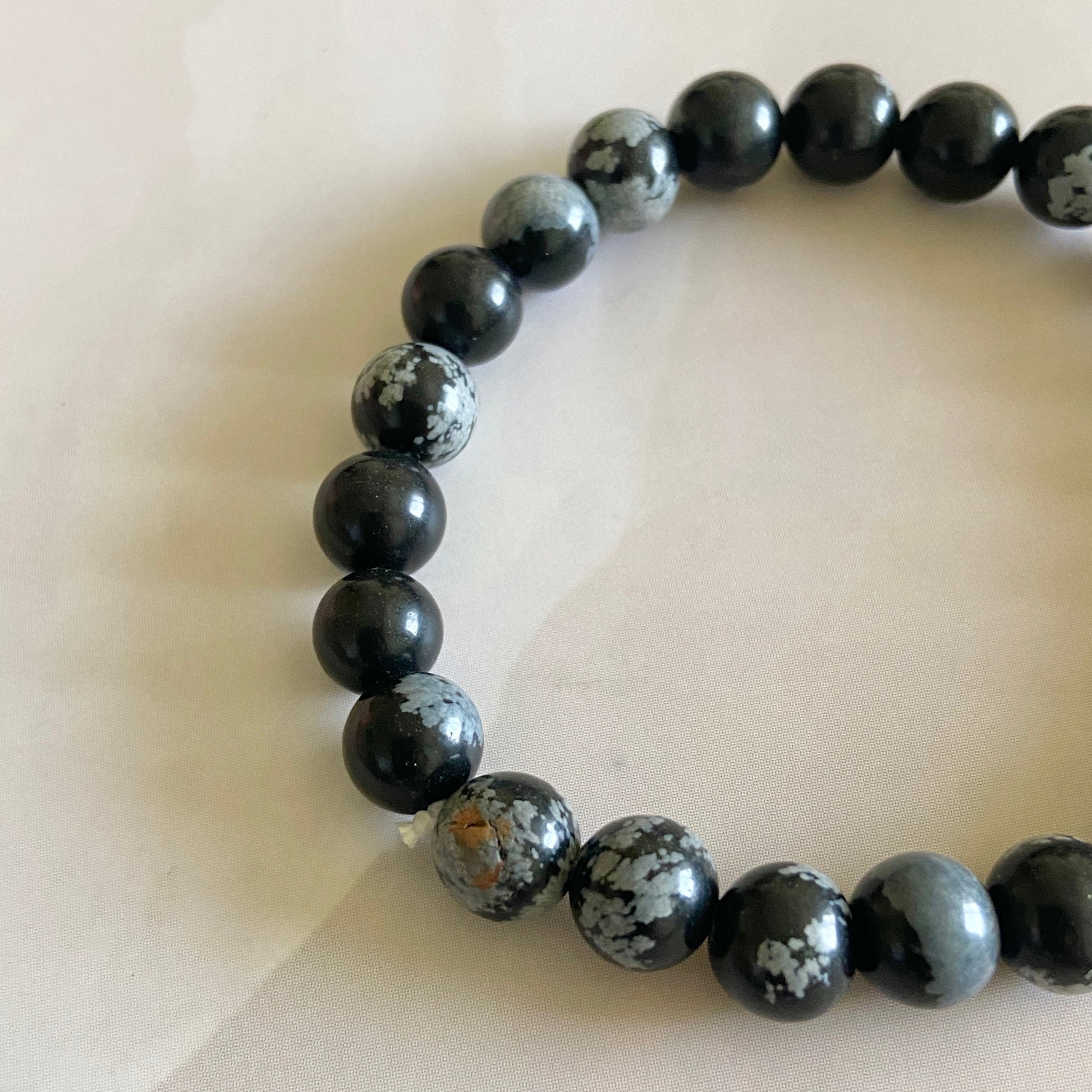 Snowflake Obsidian Bead Bracelet Crystal & Stones