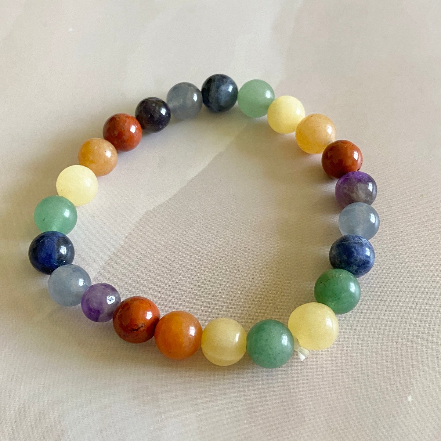 Seven Chakra Beads Bracelet Crystal & Stones