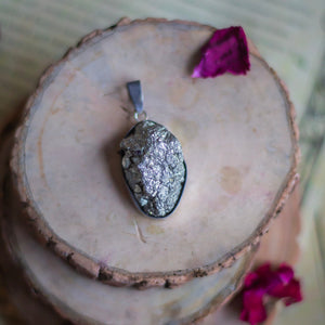 High quality Pyrite cluster Peruvian Pendant with leather cord Regular price