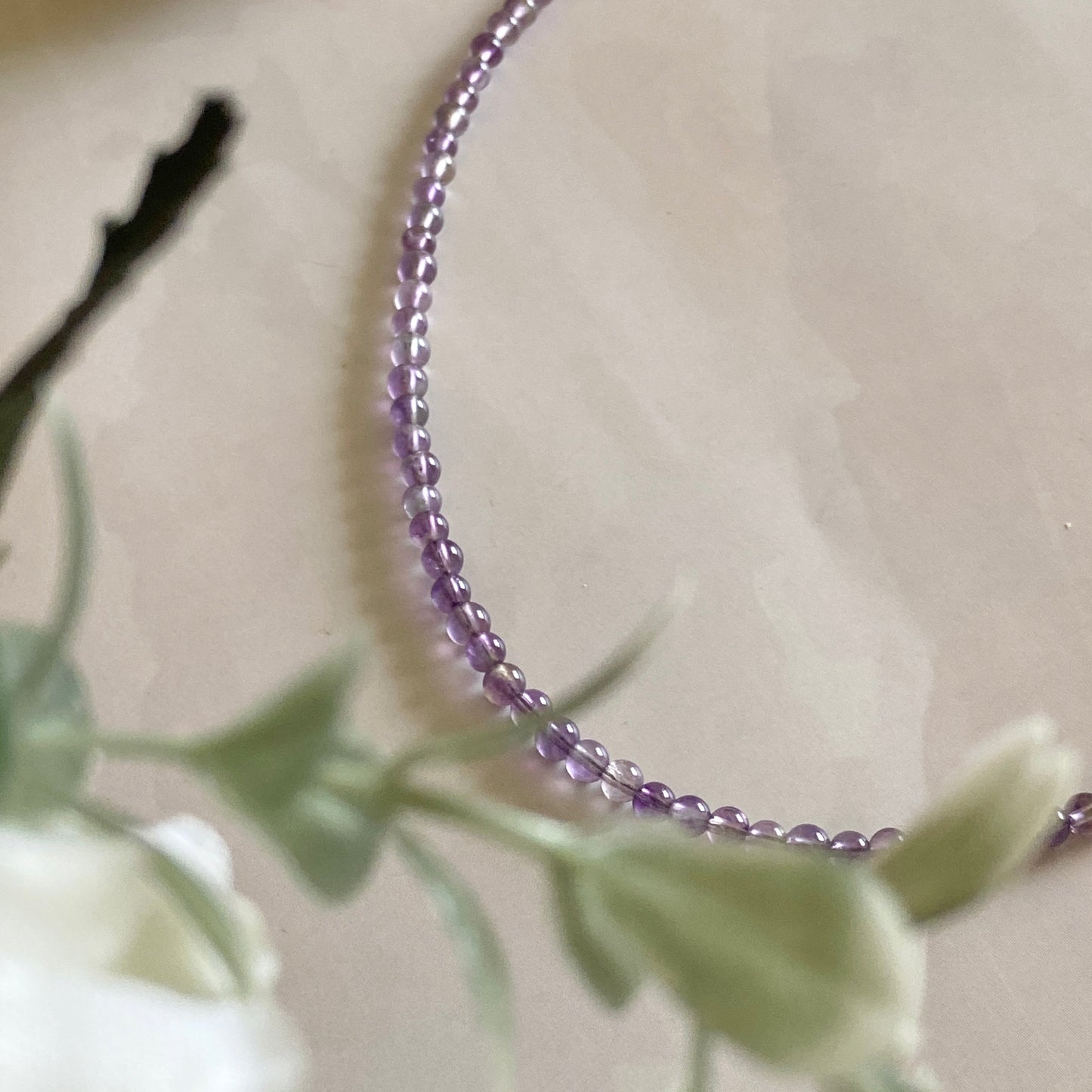 Amethyst Mini Beads Necklace | Third Eye & Crown Chakra Crystal Stones