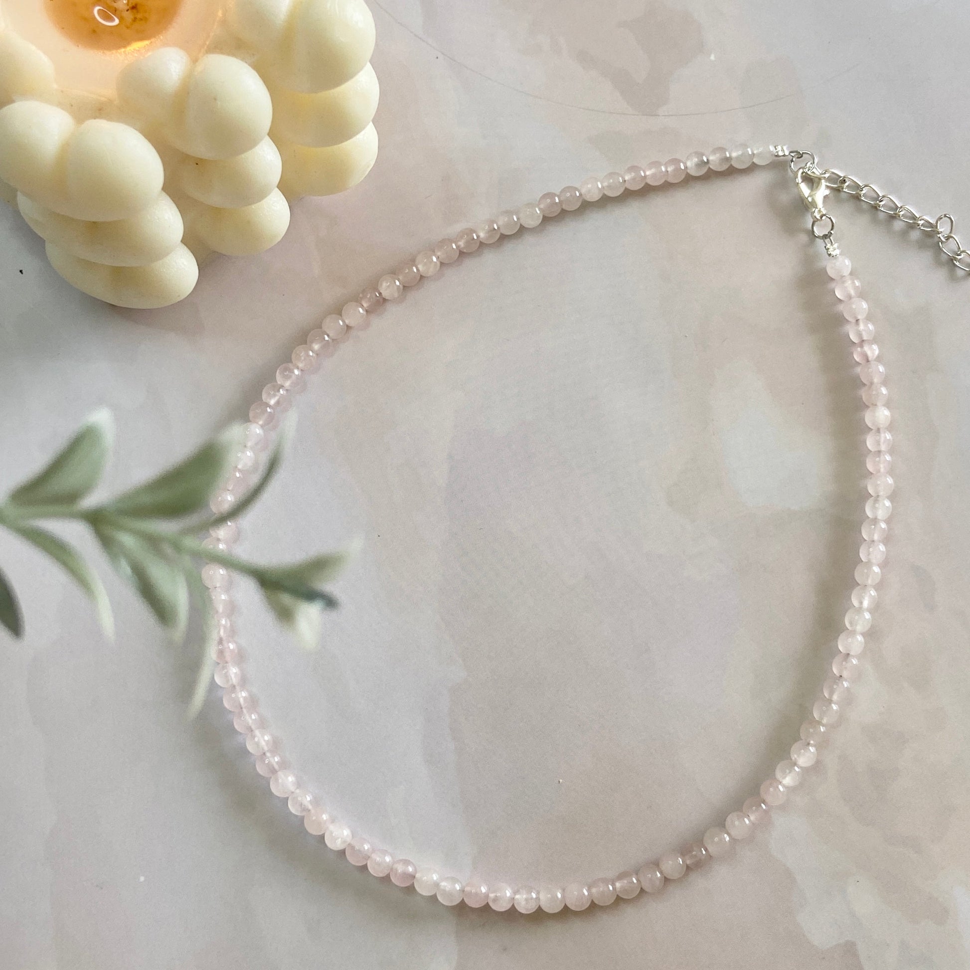 Rose Quartz Mini Beads Necklace | Love & Self Crystal Stones